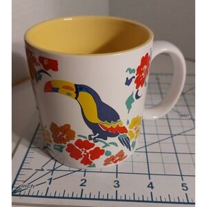 Vintage 80's Russ Berrie & Co Coffee Mug Tea Cup Toucan Hand Painted